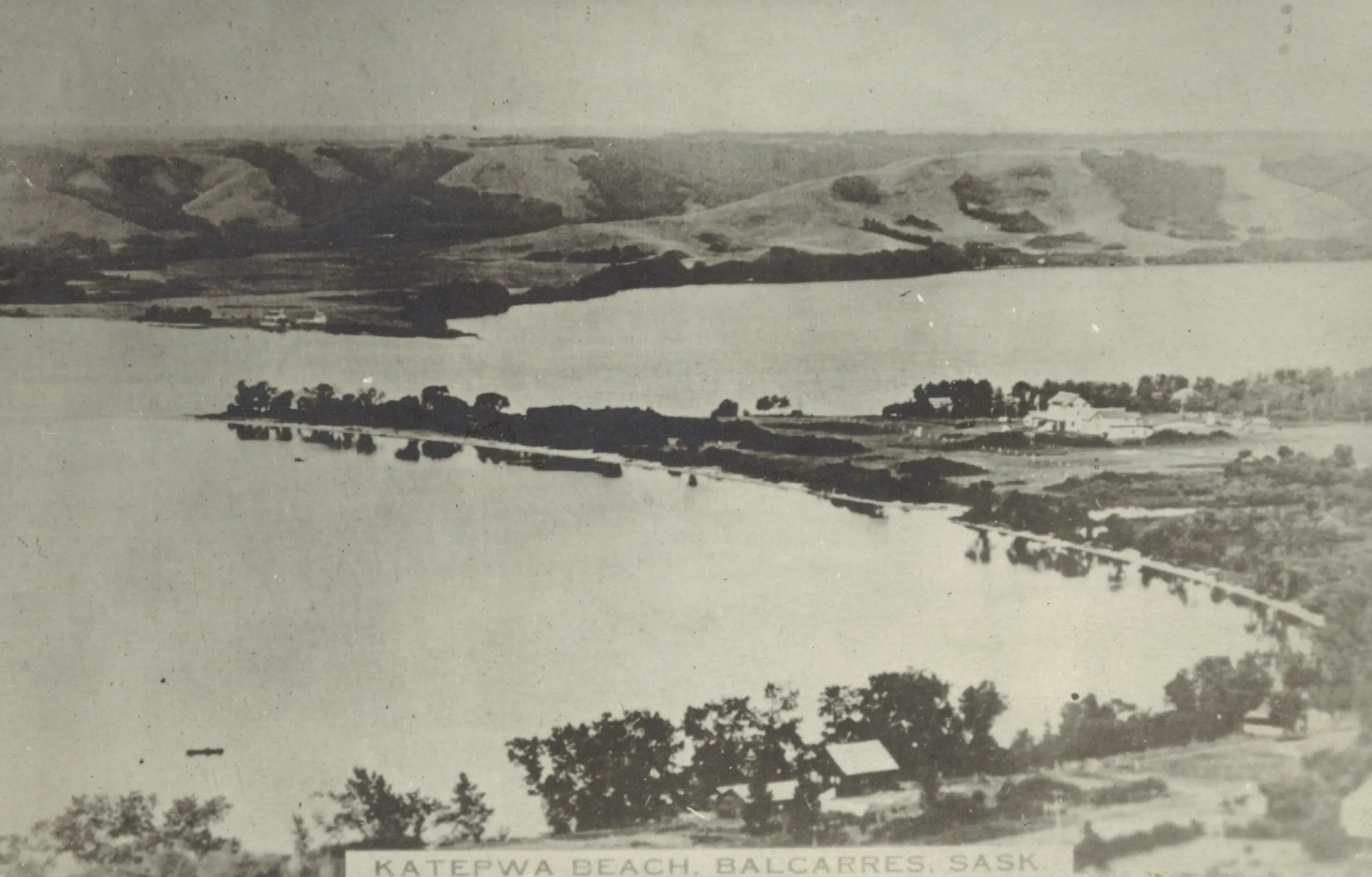 Katepwa Beach and the lake from above